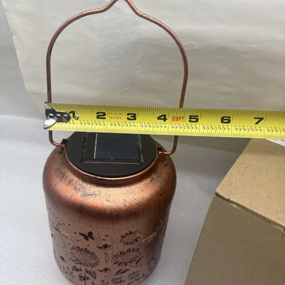 Solar Lanterns Outdoor Hanging Lantern Lights, Dragonfly Hollowed-Out Metal Deco